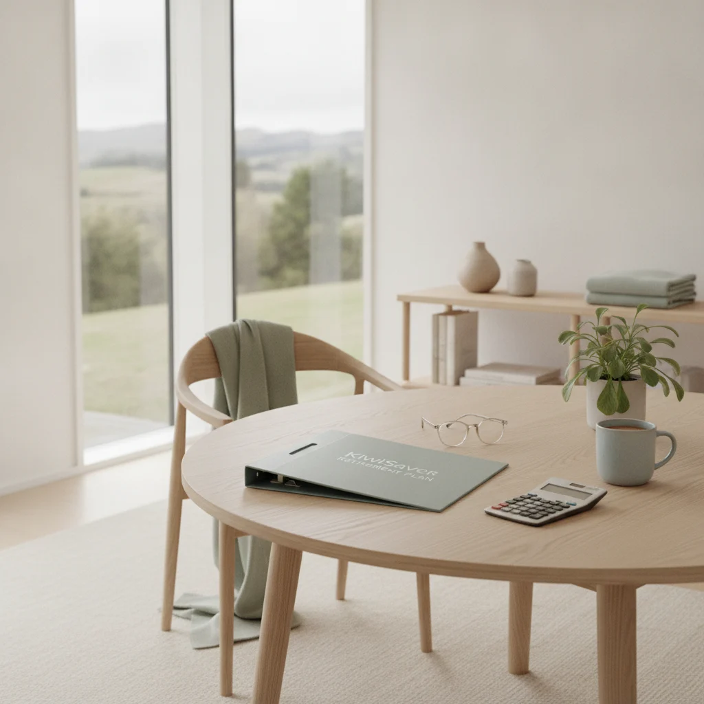 KiwiSaver planning documents on a desk